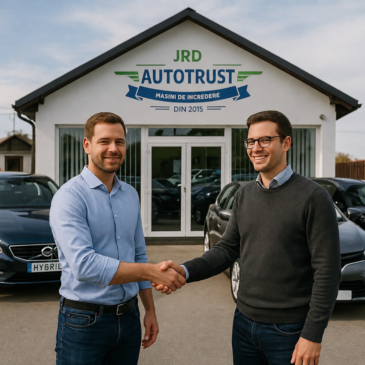Showroom JRD Autotrust la apusul soarelui